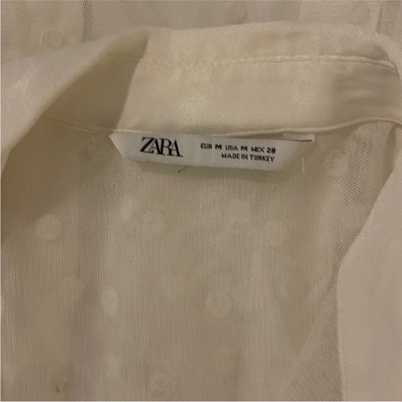 Zara Sheer White Polka Dot maxi Dress - Picture 12 of 13